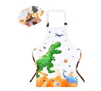 WERNNSAI Dinosauro Set di Grembiuli per Bambini e Cappello da Cuoco Artistici per Bambini Grembiule da Pittura per Bambini da Cucina con Tasca Grembiule per Pittura (Piccolo, 6-10 anni)