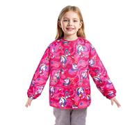 WERNNSAI Impermeabile Grembiule per Bambini - Grembiuli Artistici con Unicorno per Bambini per Ragazze dai 3 Agli 8 Anni Grembiule per Artisti Grembiule per Pittura per Bambini Manica Lunga 3 Tasche