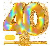 WERNNSAI Pignatta a forma di numero 40, accessorio per feste, decorazione | Pignata con numero 40, per uomo e donna, con mascherina per gli occhi, decorazione per feste di compleanno