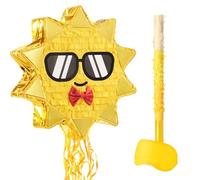 WERNNSAI Pignatta a forma di sole, reversibile, con benda e bastone, per bambini, ragazzi e ragazze, decorazione per feste di compleanno e feste di genere, forniture per baby shower