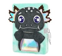 WERNNSAI Quaderno Peluche con Axolotl con Serrature e Chiavi