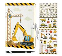 WERNNSAI Set Camion Diario -Quaderno luminoso Regalo per Ragazzi Bambini Viaggio Privato Note Taccuino da Scrivere Adesivi Penna a Sfera con Serratura e Chiavi