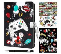 WERNNSAI Set Gioco Diario - Diario luminoso per bambini Diario per videogiochi con lucchetto e chiavi, Blocco note per la scuola A5 a righe, Quaderno per giochi Regalo