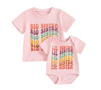 WERNZATT Set regalo per fratello maggiore, fratello, sorella maggiore, sorellina, sorellina, fratello, fratello, fratello, fratello, fratello, fratello, frat, Rosa, 2 pezzi., Kid 3-4 Years/Baby 0-6