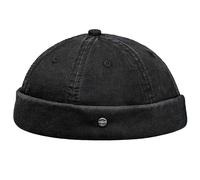 WEROR Dockercap Uomo - Berretto da pescatore - Cappello da marinaio - Berretto in cotone - lavorato a maglia - WEROR-451.1, Nero , Taglia unica