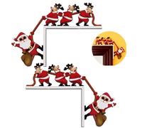 Werownsgso 2 cornici per porte, decorazioni natalizie, con adesivi rotondi, creative, Natale, alce e Babbo Natale, decorazione natalizia, in legno, cornice angolare per porta di Natale, da riempire e