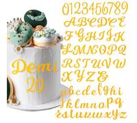 Werownsgso 54pcs A-Z Lettera e 0-9 cifre, torta Topper, decorazione torta di compleanno, acrilico decorazione di buon compleanno numeri per matrimonio compleanno festa