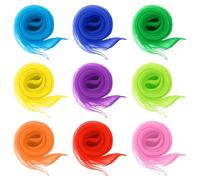 Werownsgso Asciugamani da giocoliere, 60 x 60 cm, in chiffon, quadrati, per danza, asilo, esibizioni per bambini (9)
