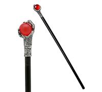 Werownsgso Bacchetta magica per Halloween, 78 cm, in plastica gotica, bacchetta da passeggio, bacchetta da vampiro, faraone, accessorio per cosplay, costumi di carnevale, feste a tema (rosso)