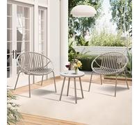 Werph Set di mobili da giardino, 3 pezzi mobili da esterno con tavolo e sedie da bistrot set di 2, set da patio esterno con sedie e tavolo, set di conversazioni per giardino a bordo piscina