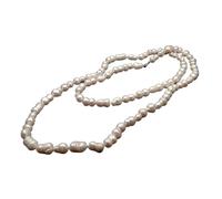 WERQKJXCZ Collana lunga a catena con maglione lungo di perle d'acqua dolce coltivate naturali da 44 pollici di zucca bianca, stile classico da donna