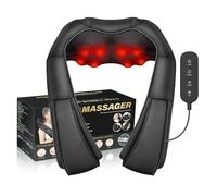 WERTYI Massaggiatore Shiatsu per spalle e collo con calore, massaggiatore Shiatsu per collo, spalle, piedi e gambe, sollievo dal dolore muscolare dei tessuti profondi, massaggiatore elettrico 3D per