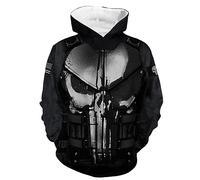 WERUN Felpa Leggera Uomo Pun.Ish-er, Felpa vestibilità Regolare a Maniche Lunghe, Felpe da Fitness per Autunno Inverno-Black A||XL