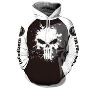 WERUN Felpa Leggera Uomo Pun.Ish-er, Felpa vestibilità Regolare a Maniche Lunghe, Felpe da Fitness per Autunno Inverno-Black D||M