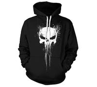 WERUN Felpa Leggera Uomo Pun.Ish-er, Felpa vestibilità Regolare a Maniche Lunghe, Felpe da Fitness per Autunno Inverno-Black C||XXL