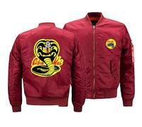 WERUN Giacche e Cappotti da Uomo Co.bra Kai, Jackets da Moto Colletto Alla Coreana, Bomber Giacche Adatto per Primavera Autunno Inverno-Red||M