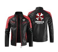 WERUN Giubbotto Invernale Uomo Resid.ent Evil, Giacca Ecopelle Uomo retrò Casual Slim, Cappotto da Aviatore Pilota con Stampa Inverno-Black 2||XL