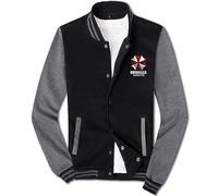 WERUN Varsity Jacket Uomo Resid.ent Evil, Giacche Stampate Abbottonato Maniche Lunghe, Cappuccia Giacca da Baseball Varsity Casual-Multicolor 1||M