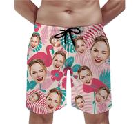 WERWAES Costume da Bagno Personalizzato con Foto, Pantaloncini da Spiaggia Divertenti Personalizzati, Pantaloncini da Bagno Personalizzati da Uomo ad Asciugatura Rapida