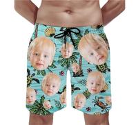 WERWAES Costume da Bagno Personalizzato con Foto, Pantaloncini da Spiaggia Divertenti Personalizzati, Pantaloncini da Bagno Personalizzati da Uomo ad Asciugatura Rapida