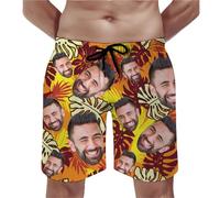 WERWAES Costume da Bagno Personalizzato con Foto, Pantaloncini da Spiaggia Divertenti Personalizzati, Pantaloncini da Bagno Personalizzati da Uomo ad Asciugatura Rapida