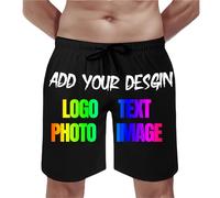 WERWAES Costume da Bagno Personalizzato con Foto, Pantaloncini da Spiaggia Divertenti Personalizzati, Pantaloncini da Bagno Personalizzati da Uomo ad Asciugatura Rapida