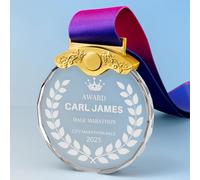 WERWAES Medaglia Personalizzata con Testo e Immagine - Scatola Regalo Inclusa - Oro, Argento, Bronzo - Ideale per Premiazioni Scolastiche, Bambini e Adulti (Oro)