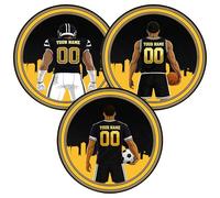 WERWAES Tappeto Rotondo Personalizzato con Nome e Numero, Stile Sportivo per Camera da Letto e Soggiorno, Idea Regalo per Tifosi