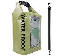 Werwing Borsa a tracolla sommergibile con finestra per telefono e cinghia regolabile, 2L/5L per sport acquatici, spiaggia, pesca, verde, Verde, 5 L, moderno