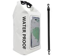 Werwing Borsa impermeabile con tasca per cellulare, per esterni, kayak, spiaggia e viaggi, colore: bianco, bianco, 5 L, Moderno