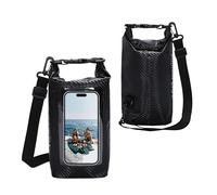 Werwing CarbonGuard - Custodia impermeabile da 5 litri: finestra touchscreen trasparente e design repellente per foglie di loto per avventure su tutti i terreni (escursionismo, kayak, spiaggia), Nero