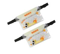 Werwing Marsupio impermeabile a 3 strati, sigillato, in PVC, trasparente, per touch screen, per nuoto, drifting e attività all'aria aperta, confezione da 2, Colore 2, Taglia unica, Cartoni