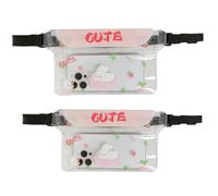 Werwing Marsupio impermeabile con cintura regolabile in vita e borsa asciutta sensibile al tatto per nuoto, kayak, canottaggio, surf, 2 pezzi, Colore 2, Taglia unica, Cartoni