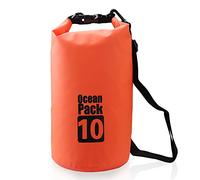 Werwing Sacca impermeabile galleggiante da 10 litri per canottaggio, kayak, escursionismo, campeggio, pesca, zaino in spalla, Arancione, Taglia unica, moderno