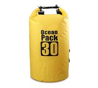 Werwing Sacca impermeabile in PVC 500D, con cinghie regolabili, per escursionismo, campeggio, paddleboard, 30 l, Giallo, Taglia unica, moderno
