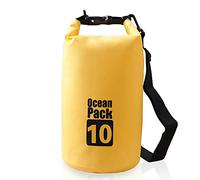 Werwing Sacca stagna galleggiante resistente da 10 l, con cinghia regolabile, impermeabile, per moto, viaggi, escursionismo, esplorazione, Giallo, Taglia unica, moderno
