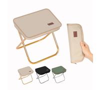 Werwing Sgabello pieghevole portatile con borsa per il trasporto, sedia da campeggio leggera e compatta, per escursionismo, pesca, viaggi, picnic, spiaggia e attività ricreative (Khaki-L)