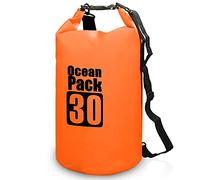 Werwing Zaino galleggiante impermeabile da 30 l, pieghevole e resistente all'umidità, per kayak, campeggio, escursionismo, surf e pesca, Arancione, Taglia unica