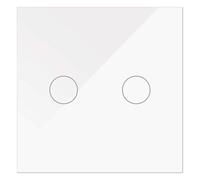 WESA - Doppia commutazione touch in vetro bianco da incasso, cassa in vetro con touch screen, con materiale di montaggio e indicatore LED