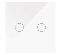 WESA - Doppio interruttore tattile in vetro bianco da incasso, cassa in vetro con touch screen, con materiale di montaggio e indicatore LED
