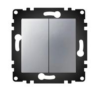 WESA - Interruttore doppio a parete semplice standard, facile installazione con opzione a diversi modelli, non include telaio, PJ-02-G