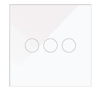 WESA - Regolatore tattile in vetro bianco da incasso semplice, cassa in vetro touch screen, con materiale di montaggio e indicatore LED