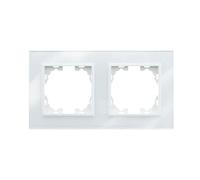 WESA - Telaio in vetro doppio bianco per interruttori e prese.