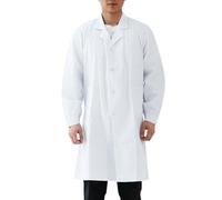 Wesaloes Chimica Laboratory Uomo Donna per Industriale Camicetta con Tasca e Pulsante Manica Lunga Infermieri Camice da Lavoro Uomo Cappotti Uniformi Medica Studenti Camicetta Bianco (C-White, L)