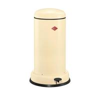 WESCO Baseboy Pattumiera in colore mandorla, lamiera d'acciaio verniciata a polvere, volume 20 litri, inserto in metallo, ammortizzatore integrato, pedana in metallo con superficie in gomma