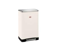 WESCO Big Double Boy Pattumiera in colore sabbia opaco lamiera d'acciaio verniciato a polvere, due inserti separati da 18 litri in plastica, pedana in acciaio inox, fissaggio per sacchetti della