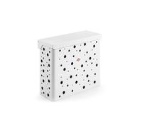 WESCO Cesto portabiancheria Duo 2, largo, colore bianco opaco, in lamiera d'acciaio verniciata a polvere, forato, 2 inserti in plastica da 32 litri, colore bianco, adatto per armadietti, dimensioni