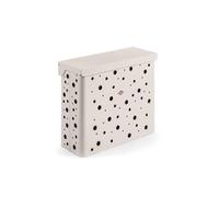 WESCO Cesto portabiancheria Duo 2, largo, colore sabbia, opaco, in lamiera d'acciaio verniciata a polvere, forato, 2 inserti in plastica da 32 litri, colore bianco, adatto per armadietti, dimensioni