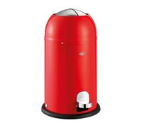 WESCO Kickmaster Junior Pattumiera di colore rosso, lamiera d'acciaio verniciata a polvere, ammortizzatore integrato, volume 12 litri, inserto in plastica, sportello di inserimento