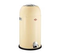 WESCO Kickmaster Pattumiera in colore mandorla, lamiera d'acciaio verniciata a polvere, ammortizzatore integrato, volume 33 litri, grande inserimento